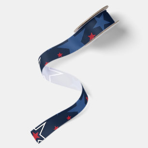 Patriotische Sterne auf navyblauem nahtlosem Muste Satinband