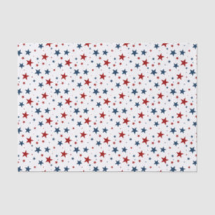 Patriotische Sterne im roten, weißen und blauen Mu Seidenpapier