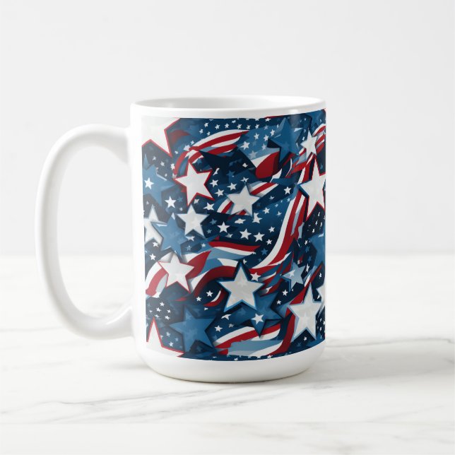 Patriotische Sterne  Kaffeetasse (Links)