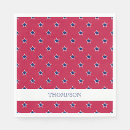 Patriotische Sterne Roter Blaue NAME 4. Juli Bar Serviette