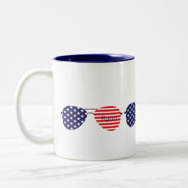 Patriotische Sterne Streifen Aviator Sonnenbrillen Zweifarbige Tasse