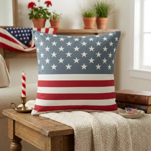 Patriotische Sterne und Streifen amerikanische Fla Kissen