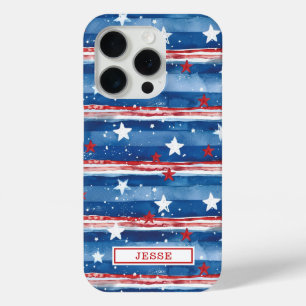 Patriotische Sterne und Streifen monogrammiert Case-Mate iPhone Hülle