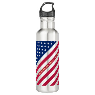 Patriotische Sterne USA Stripes rotes Blau Juli 4. Trinkflasche
