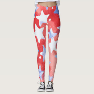 Patriotische Sternen-Leggings für den 4. Juli Leggings