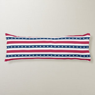 Patriotische Streifen mit Sternen (horizontal) Seitenschläferkissen