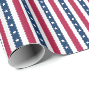 Patriotische Streifen und Stars (in kleinem Maßsta Geschenkpapier