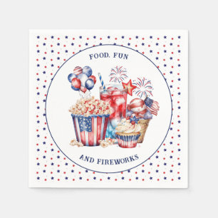 Patriotische Süßigkeiten & Feuerwerke 4. Juli Part Serviette