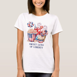 Patriotische Süßigkeiten & Feuerwerke 4. Juli T-Shirt
