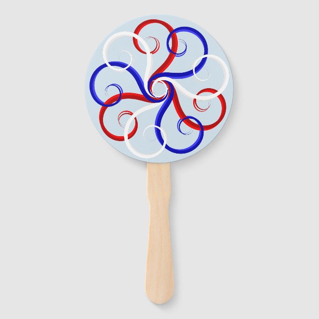 Patriotische Swirl-Blume Fächer (Vorderseite)