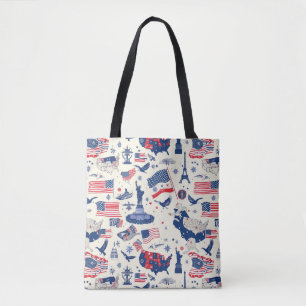 Patriotische Symbole - Freiheitsstatue, Flagge (2) Tasche