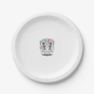 Patriotische tanzende Skelette Feuerwerk 4. Juli  Pappteller