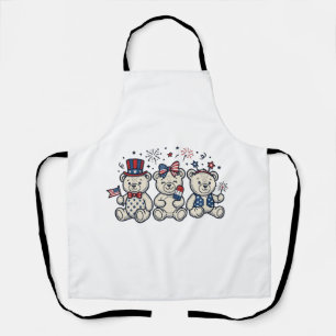 Patriotische Teddybären Vintage Gravur Vektor Des Schürze