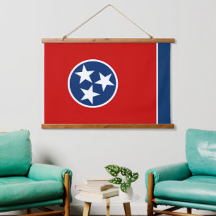 Patriotische Tennessee-Tapestation, Tennessee-Flag Wandteppich Mit Holzrahmen