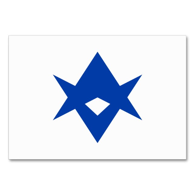 Patriotische Tischkarte mit Fahne von Toyota City Tischnummer (Vorderseite)