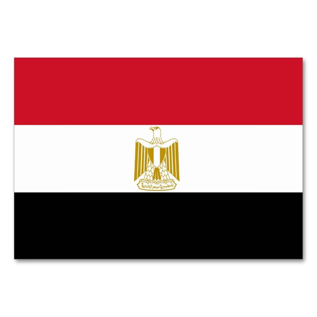 Patriotische Tischkarte mit Flagge Ägyptens Tischnummer (Vorderseite)