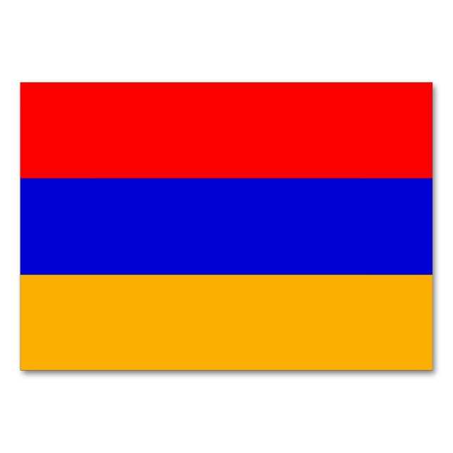 Patriotische Tischkarte mit Flagge Armeniens Tischnummer (Vorderseite)
