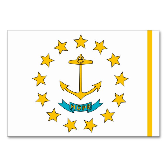 Patriotische Tischkarte mit Flagge auf der Insel R Tischnummer (Vorderseite)