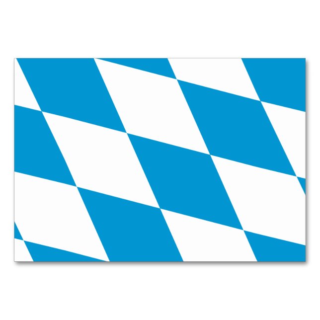 Patriotische Tischkarte mit Flagge Bayerns Tischnummer (Vorderseite)
