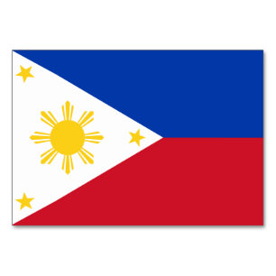 Patriotische Tischkarte mit Flagge der Philippinen Tischnummer