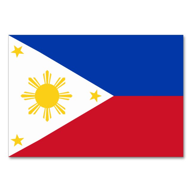 Patriotische Tischkarte mit Flagge der Philippinen Tischnummer (Rückseite)