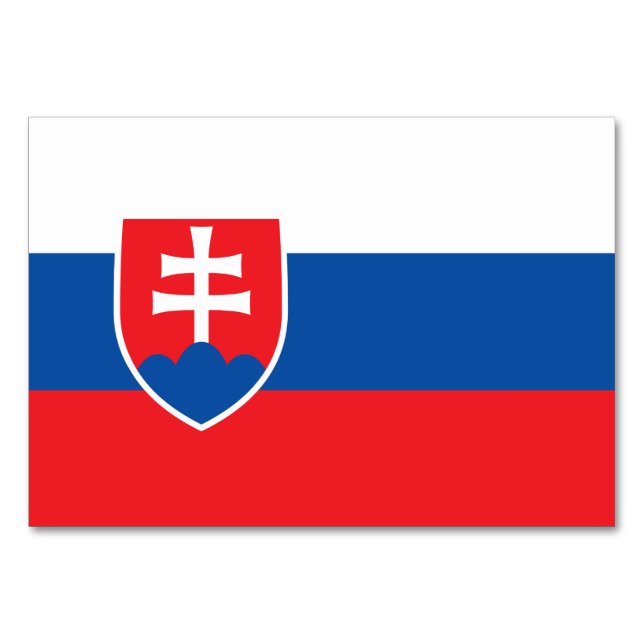 Patriotische Tischkarte mit Flagge der Slowakei Tischnummer (Rückseite)