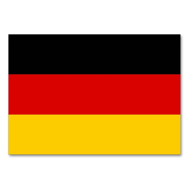 Patriotische Tischkarte mit Flagge Deutschlands Tischnummer (Rückseite)