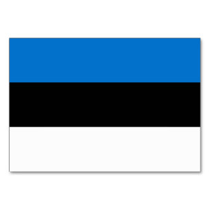 Patriotische Tischkarte mit Flagge Estlands Tischnummer