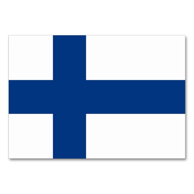 Patriotische Tischkarte mit Flagge Finnlands Tischnummer (Rückseite)