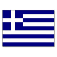 Patriotische Tischkarte mit Flagge Griechenlands