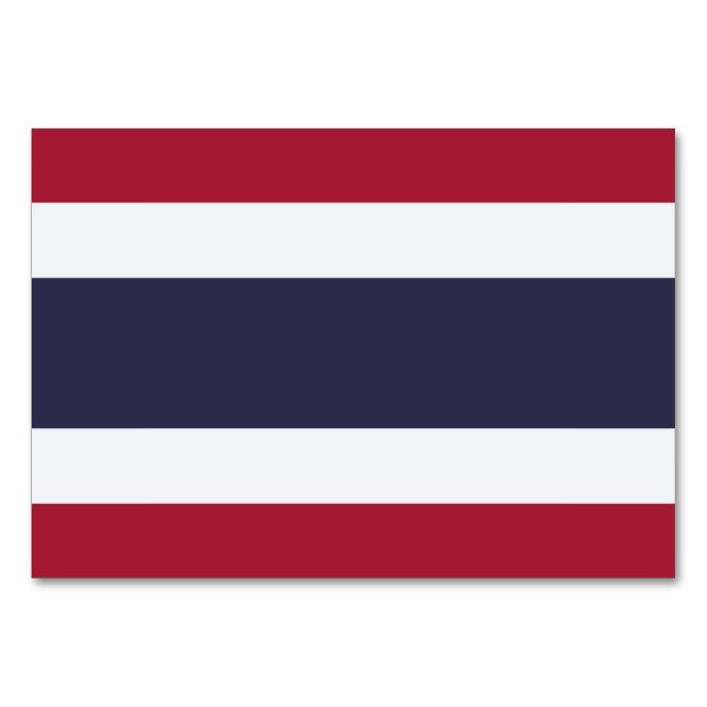 Patriotische Tischkarte mit Flagge in Thailand Tischnummer (Vorderseite)