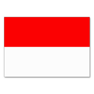 Patriotische Tischkarte mit Flagge Indonesiens Tischnummer