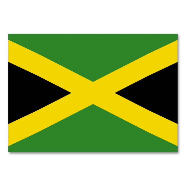 Patriotische Tischkarte mit Flagge Jamaikas Tischnummer (Rückseite)