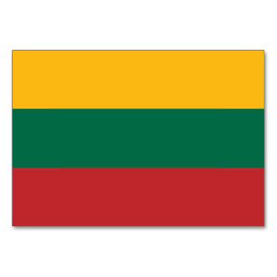 Patriotische Tischkarte mit Flagge Litauens Tischnummer