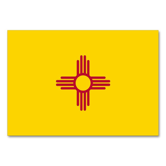 Patriotische Tischkarte mit Flagge New Mexico Tischnummer (Vorderseite)