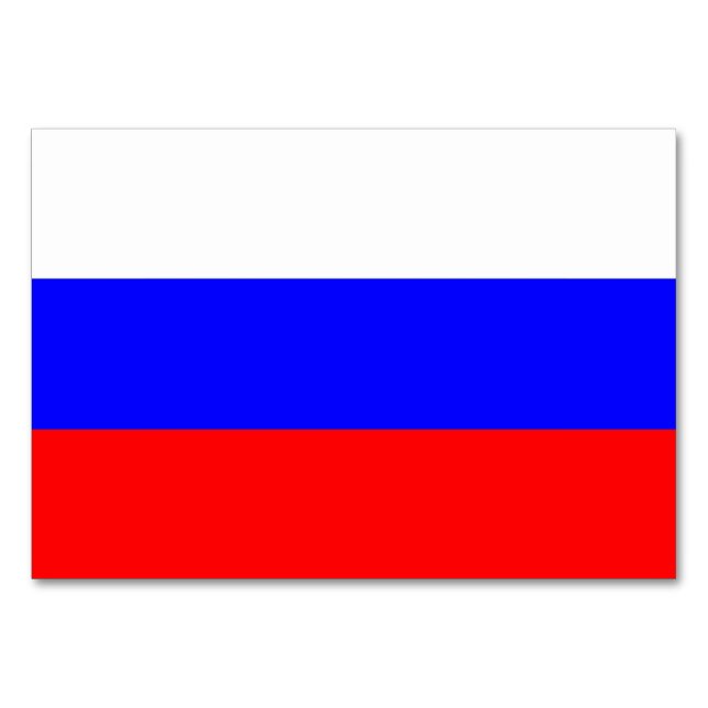 Patriotische Tischkarte mit Flagge Russlands Tischnummer (Rückseite)