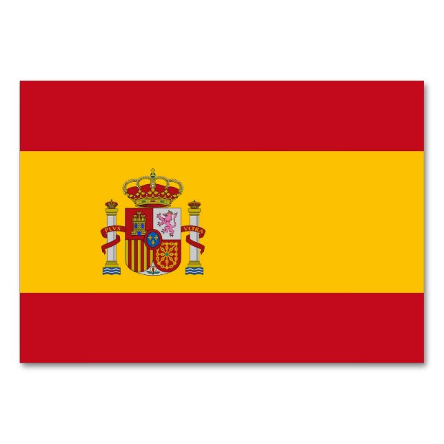 Patriotische Tischkarte mit Flagge Spaniens Tischnummer (Rückseite)