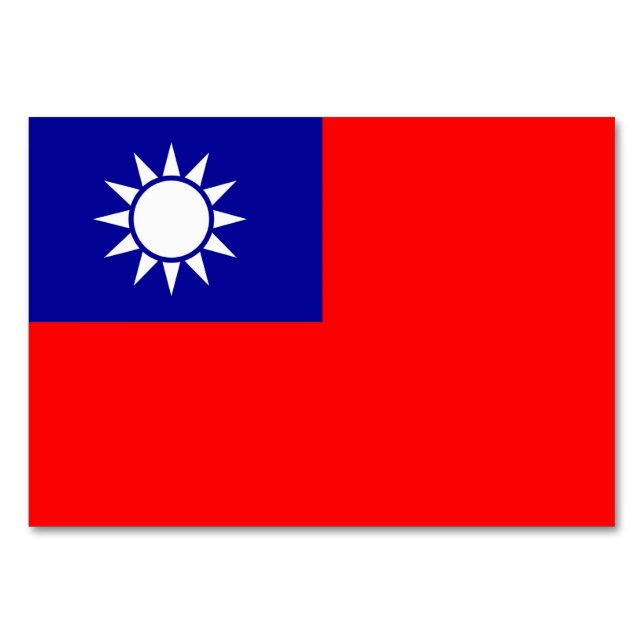 Patriotische Tischkarte mit Flagge Taiwans Tischnummer (Rückseite)