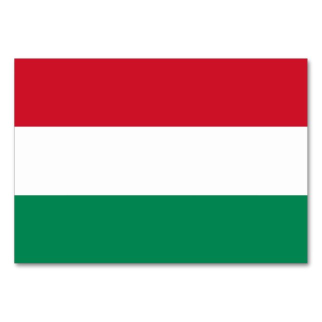 Patriotische Tischkarte mit Flagge Ungarns Tischnummer (Rückseite)