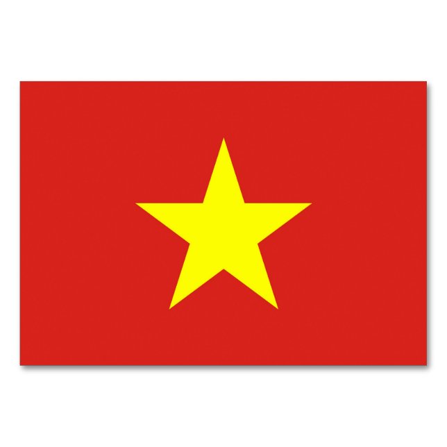 Patriotische Tischkarte mit Flagge Vietnams Tischnummer (Rückseite)