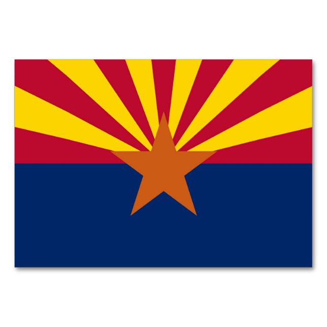 Patriotische Tischkarte mit Flagge von Arizona Tischnummer (Vorderseite)