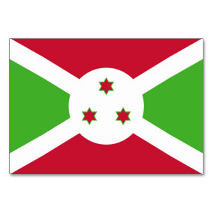 Patriotische Tischkarte mit Flagge von Burundi Tischnummer