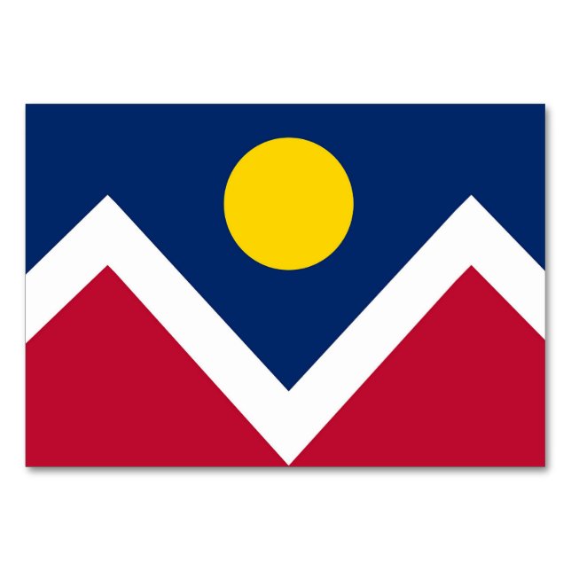 Patriotische Tischkarte mit Flagge von Denver, Col Tischnummer (Vorderseite)