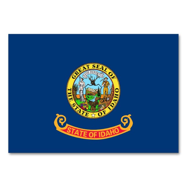 Patriotische Tischkarte mit Flagge von Idaho Tischnummer (Vorderseite)