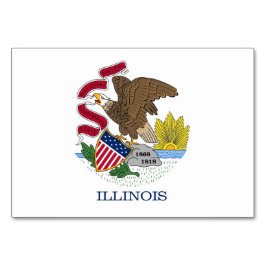 Patriotische Tischkarte mit Flagge von Illinois Tischnummer
