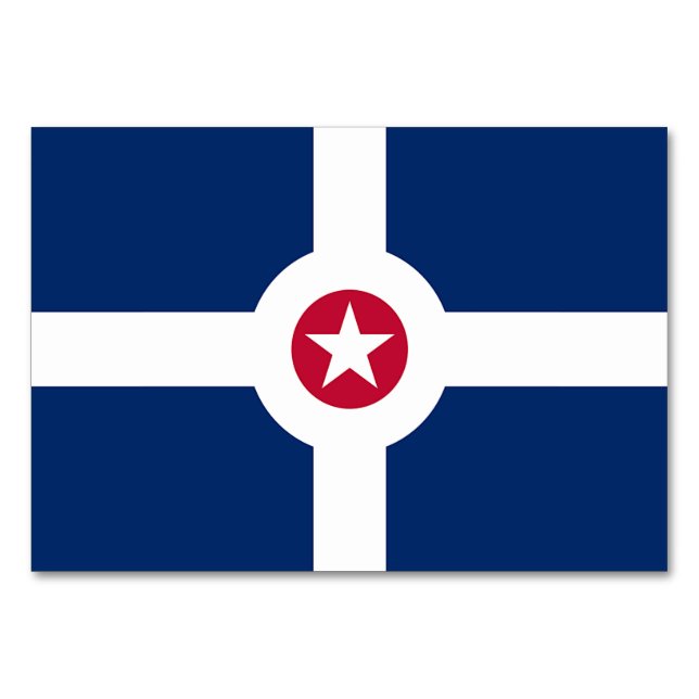 Patriotische Tischkarte mit Flagge von Indianapoli Tischnummer (Vorderseite)