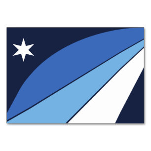 Patriotische Tischkarte mit Flagge von Kolumbien,  Tischnummer