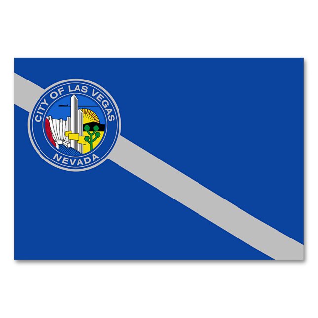 Patriotische Tischkarte mit Flagge von Las Vegas,  Tischnummer (Vorderseite)