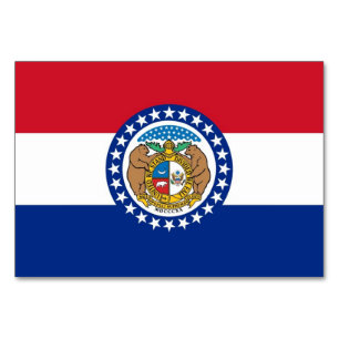 Patriotische Tischkarte mit Flagge von Missouri Tischnummer