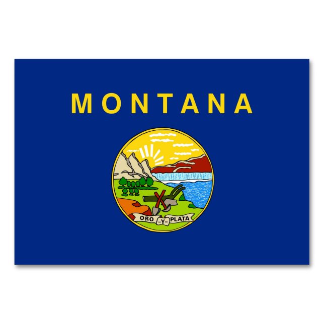 Patriotische Tischkarte mit Flagge von Montana Tischnummer (Rückseite)